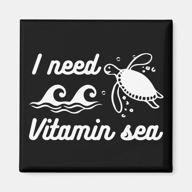 Imán Necesito una tortuga marina de vitamina (Frente)