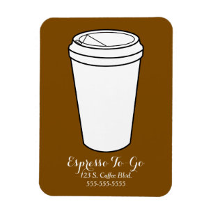 Imán Negocio de espresso para llevar ciruela