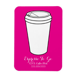 Imán Negocio de espresso para llevar ciruela