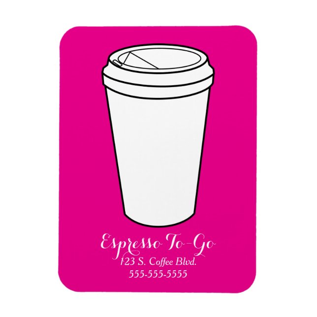 Imán Negocio de espresso para llevar ciruela (Vertical)
