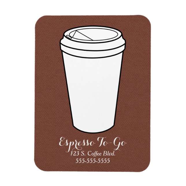 Imán Negocio de espresso para llevar con estilo de fran (Vertical)