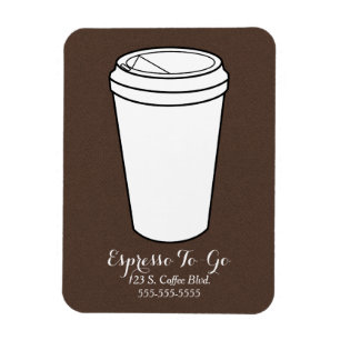 Imán Negocio de Espresso Para Llevar marrón falso frane