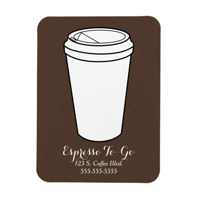 Imán Negocio de Espresso Para Llevar marrón falso frane (Vertical)