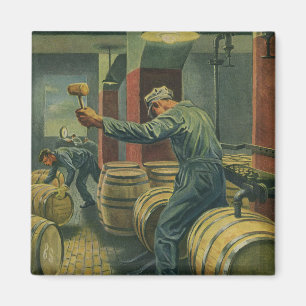 Imán Negocio de vino vintage, barriles de vino para cor