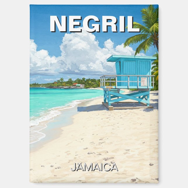 Imán Negril Jamaica Beach Lifeguing Shack (Anverso)