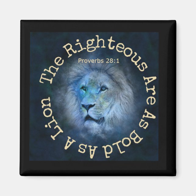 Imán Negrita como proverbios de leones 28:1 (Frente)