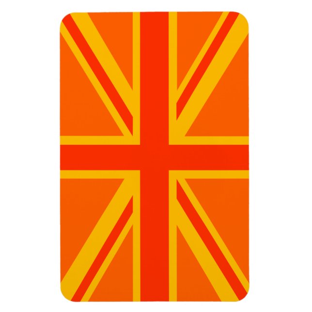 Imán Negrita Naranja Unión Jack Bandera Británica (Vertical)