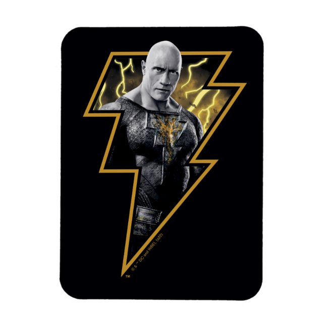Imán Negro Adam Gray y Gold Lightning Graphic (Vertical)