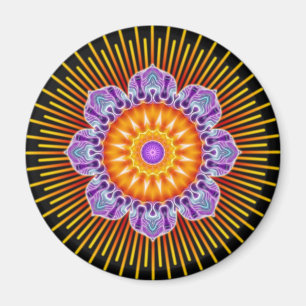 Imán Negro amarillo Mandala