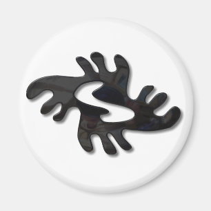 Imán Negro brillante Adinkra-peace