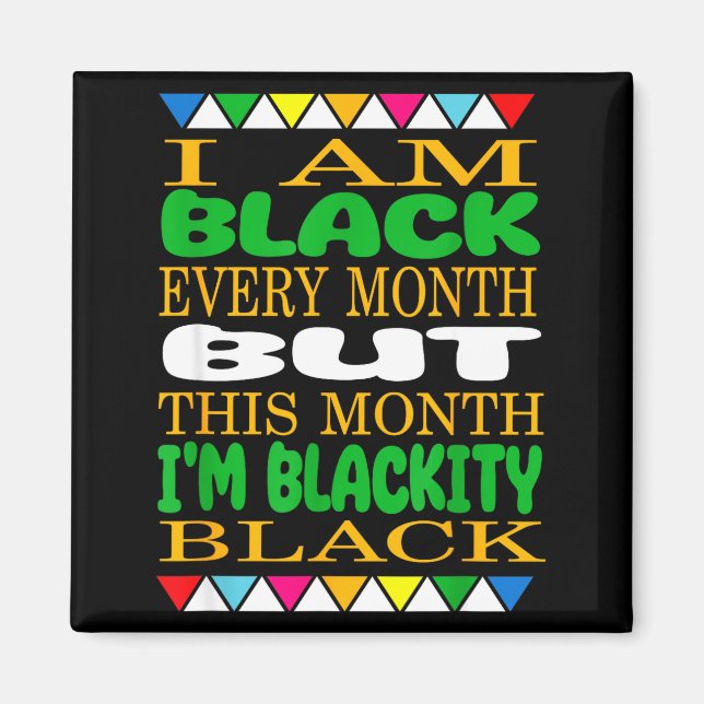 Imán Negro cada mesdicho divertidojuneteenth (Frente)