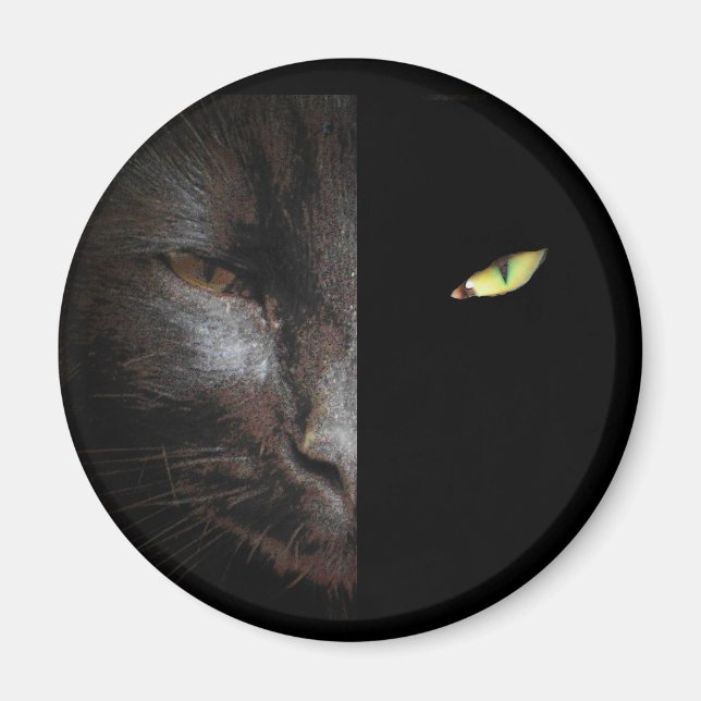 Imán Negro Cat Dark y el lado oscuro (Frente)