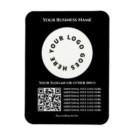 Imán Negro con código QR añada tu propio texto y logoti