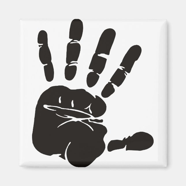 Imán Negro de impresión de mano (Frente)