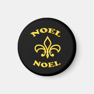 Imán negro de la flor de lis del oro