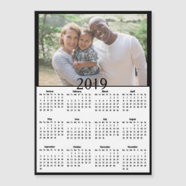 Imán negro de la foto del calendario del fondo