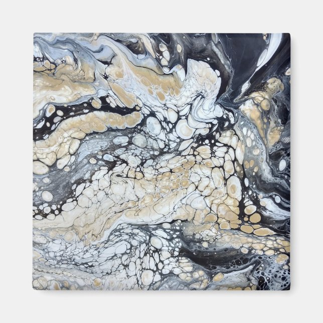 Imán negro de oro y blanco negrita (Frente)