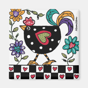 imán negro del pollo