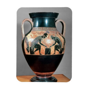 Imán Negro-figura amphora que representa Ajax y a
