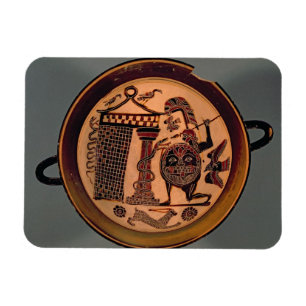 Imán Negro-figura taza de Laconian que representa un