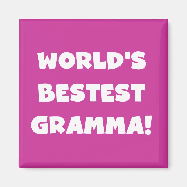 Imán Negro o blanco del Mejor-est Gramma del mundo (Frente)