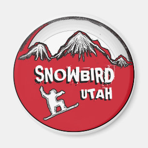 Imán negro rojo de la snowboard del tema de Utah