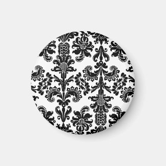 Imán Negro sobre Brocade Blanco