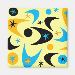 Imán Negro y Aqua Starburst Boomerang