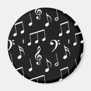 Imán negro y blanco de la nota de la música