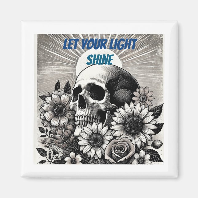 Imán Negro y Blanco Deja que tu Luz Brille (Frente)