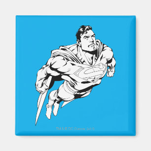 Imán Negro y blanco superman 1
