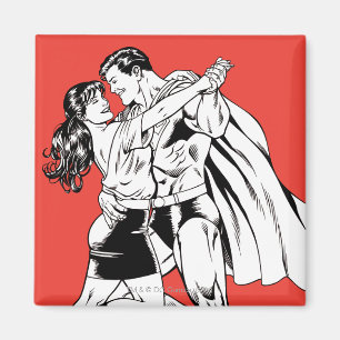 Imán Negro y blanco superman 4