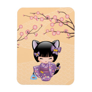Imán Neko Kokeshi Doll - Chica Geisha