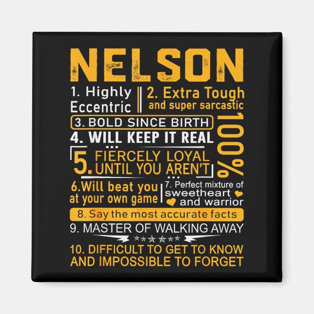 Imán Nelson Name Shirt D Nelson Last Name  (Frente)