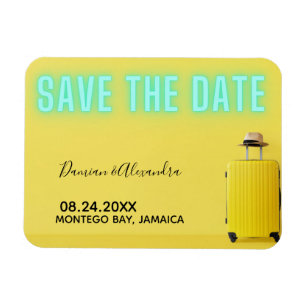 Imán Neón amarillo Minimalista moderno salva la fecha
