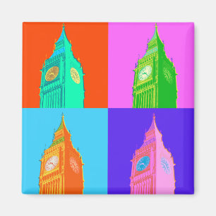 Imán Neón Big Ben del arte pop