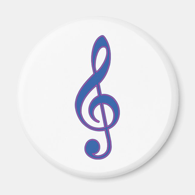 Imán Neon Blue Treble Clef (Frente)