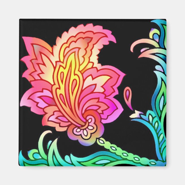 Imán Neon Flowers (Frente)