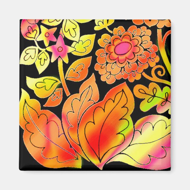 Imán Neon Flowers (Frente)