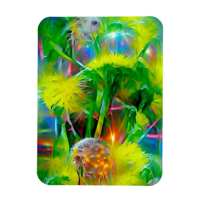 Imán Neon Glow Dandelions en Dream Garden (Vertical)