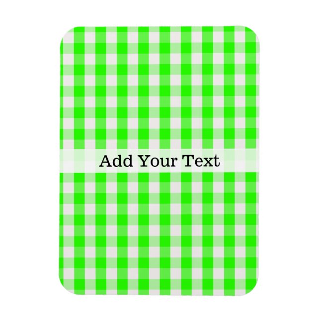 Imán Neon Green Gingham Pattern de Shirley Taylor (Vertical)