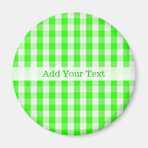 Imán Neon Green Gingham Pattern de Shirley Taylor