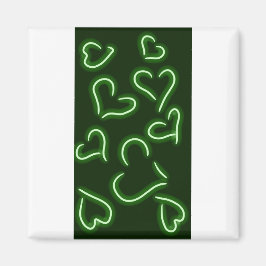 Imán Neon Hearts Green