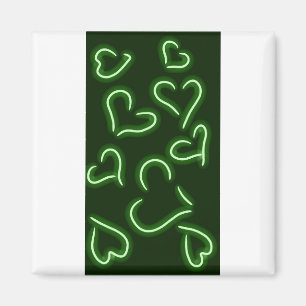 Imán Neon Hearts Green