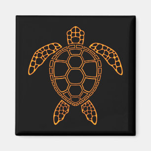 Imán Neon Lava Sea Turtle Design