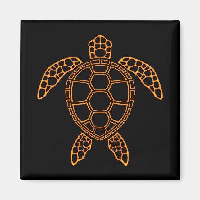 Imán Neon Lava Sea Turtle Design (Frente)