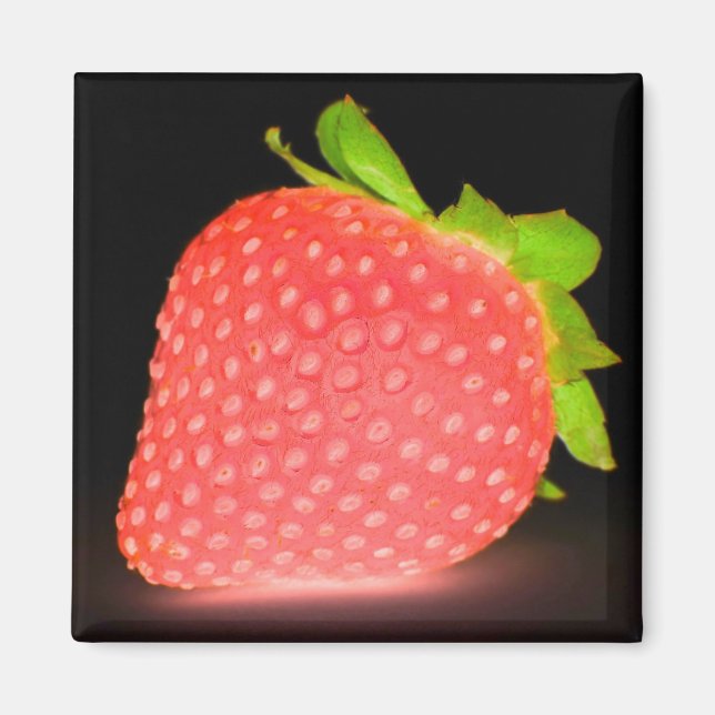 Imán Neon look red strawberry black magnet (Frente)