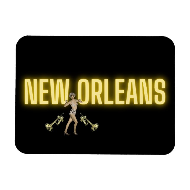 Imán Neon New Orleans & Vintage Beauty Magnet (Horizontal)