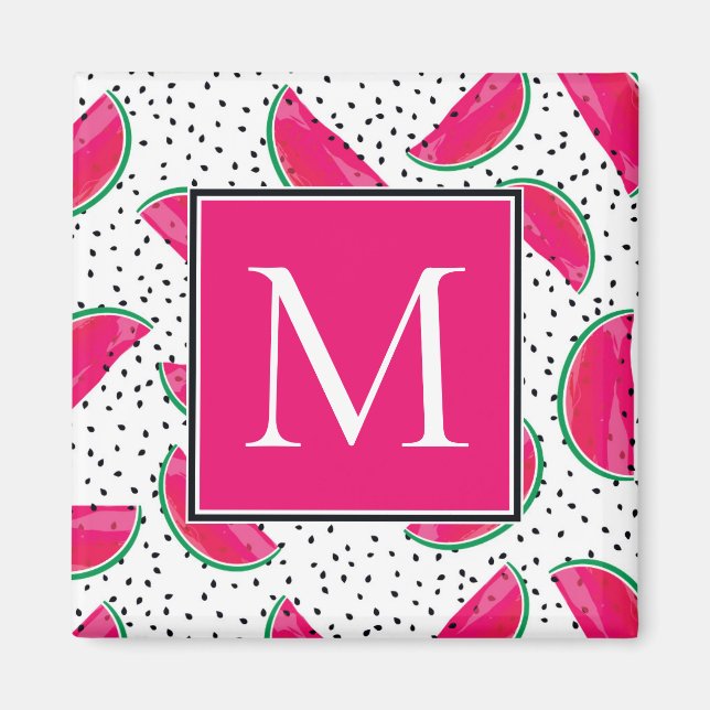 Imán Neon Watermelon on Seeds Pattern (Frente)