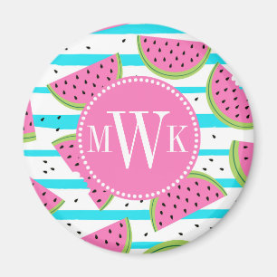 Imán Neon Watermelon on Stripes Pattern